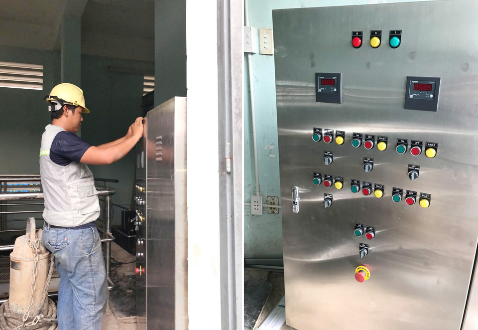 Supply and repair lighting system and pump control cabinet for VSIP - pumping station Hamlet 1 (Binh Duong)